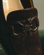 "Salvatore Ferragamo" 90's Chunky suede bit loafers
