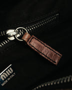 "Miu Miu" 90's-00's Croc embossed leather shoulder bag