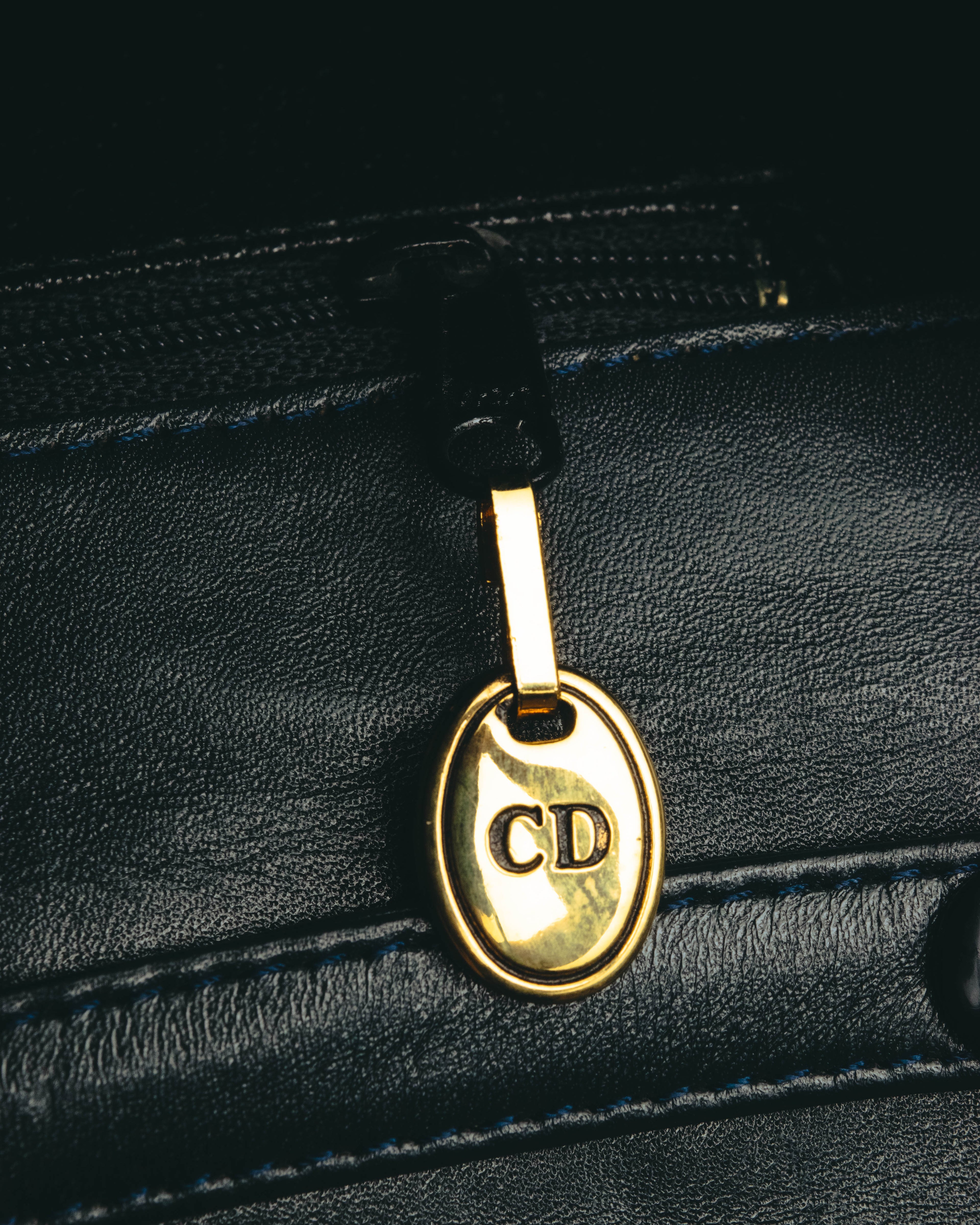 "Christian Dior" 80's-90's Glossy leather flap shoulder bag