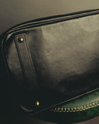 "JULIEN LACROIX" 90's Classic black leather top handle handbag