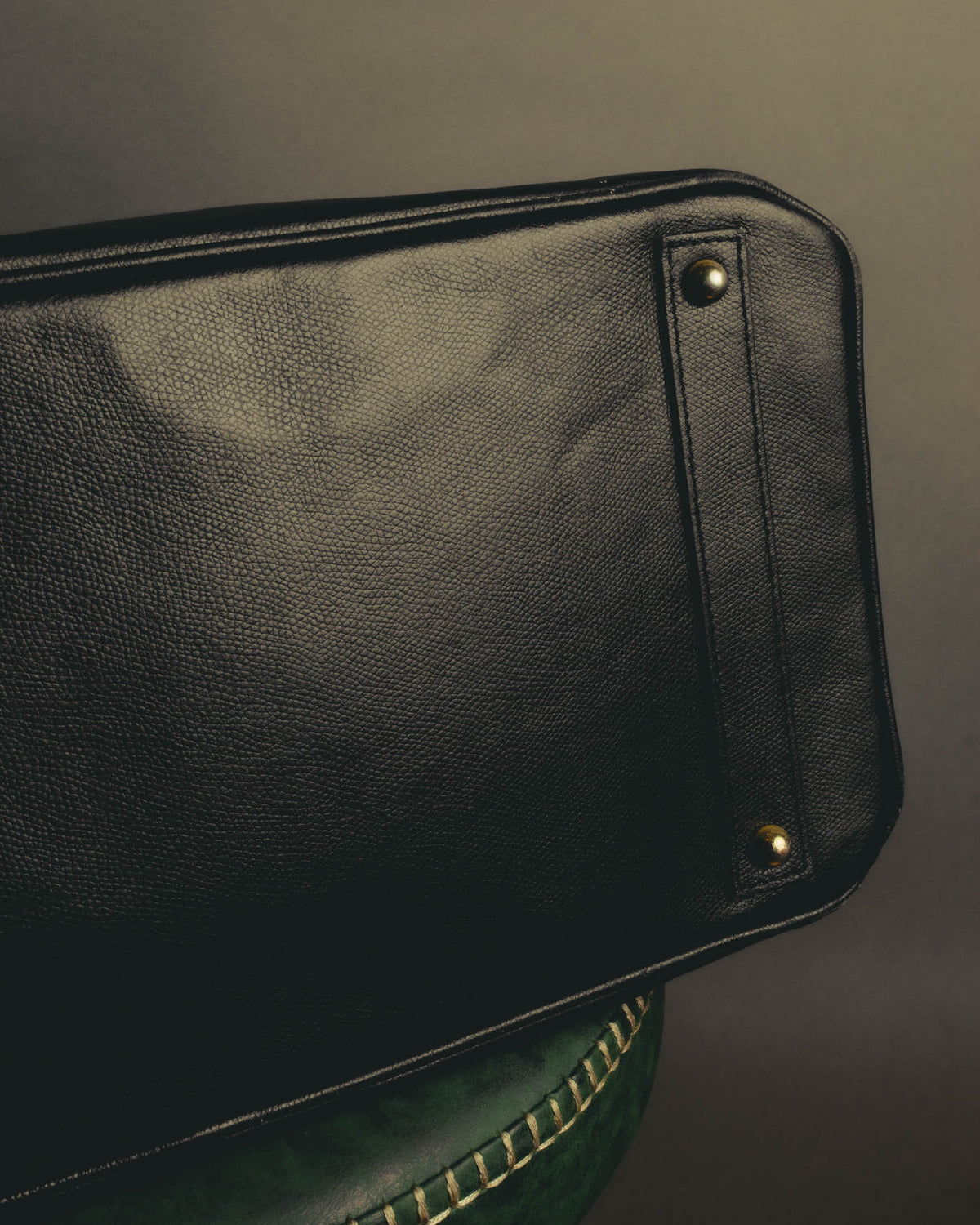 "JULIEN LACROIX" 90's Classic black leather top handle handbag