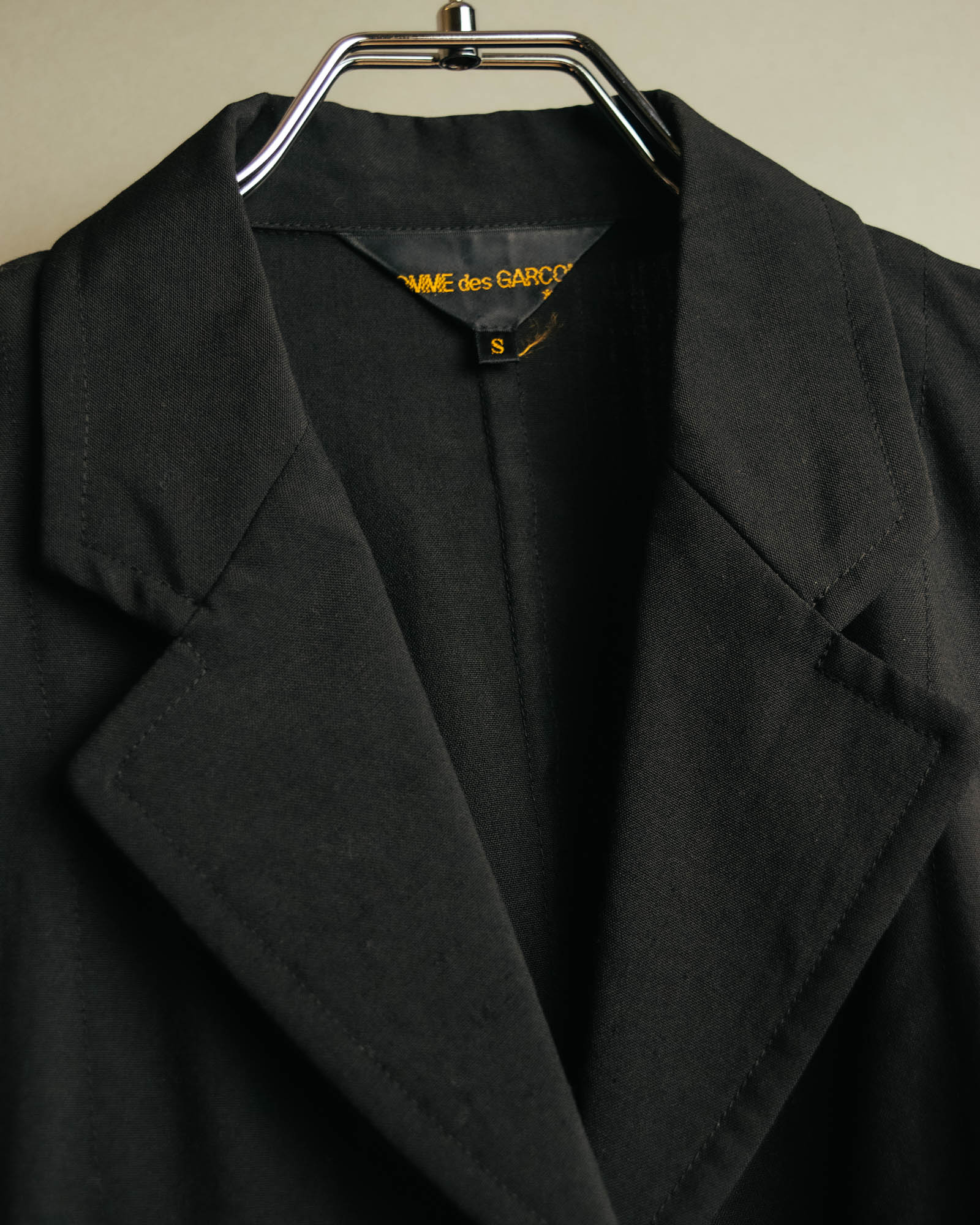 “COMME des GARÇONS” 1998 Minimalist elongated wool jacket