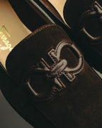 "Salvatore Ferragamo" 90's Chunky suede bit loafers