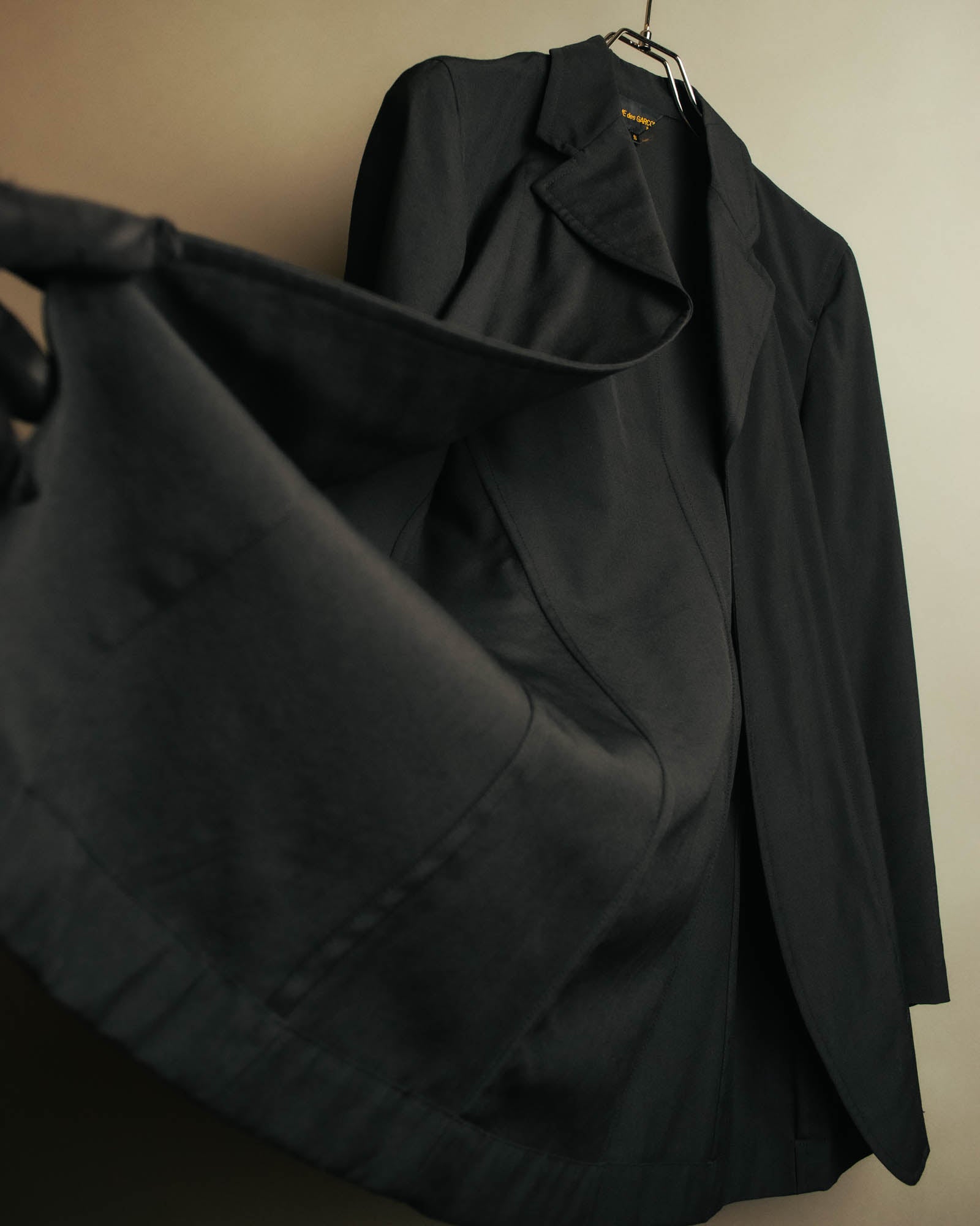 “COMME des GARÇONS” 1998 Minimalist elongated wool jacket
