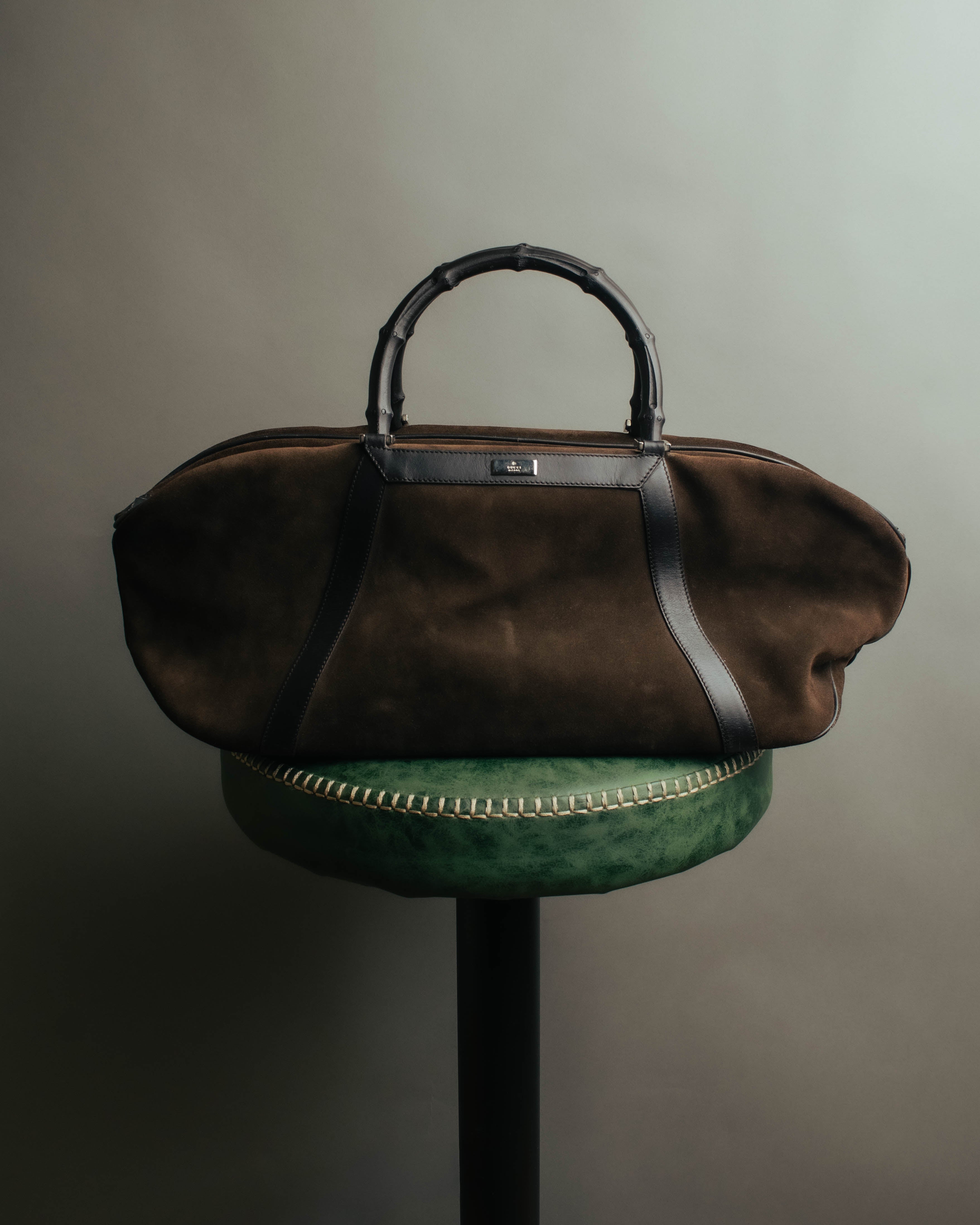 "GUCCI" 90's-00's Suede bamboo handle boston bag
