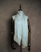 -SPECIAL- “Christian Dior” 90’s-00’s Sheer silk blend rose and ribbon motif scarf