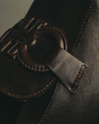 "Salvatore Ferragamo" 90's Chunky suede bit loafers