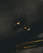 "JULIEN LACROIX" 90's Classic black leather top handle handbag