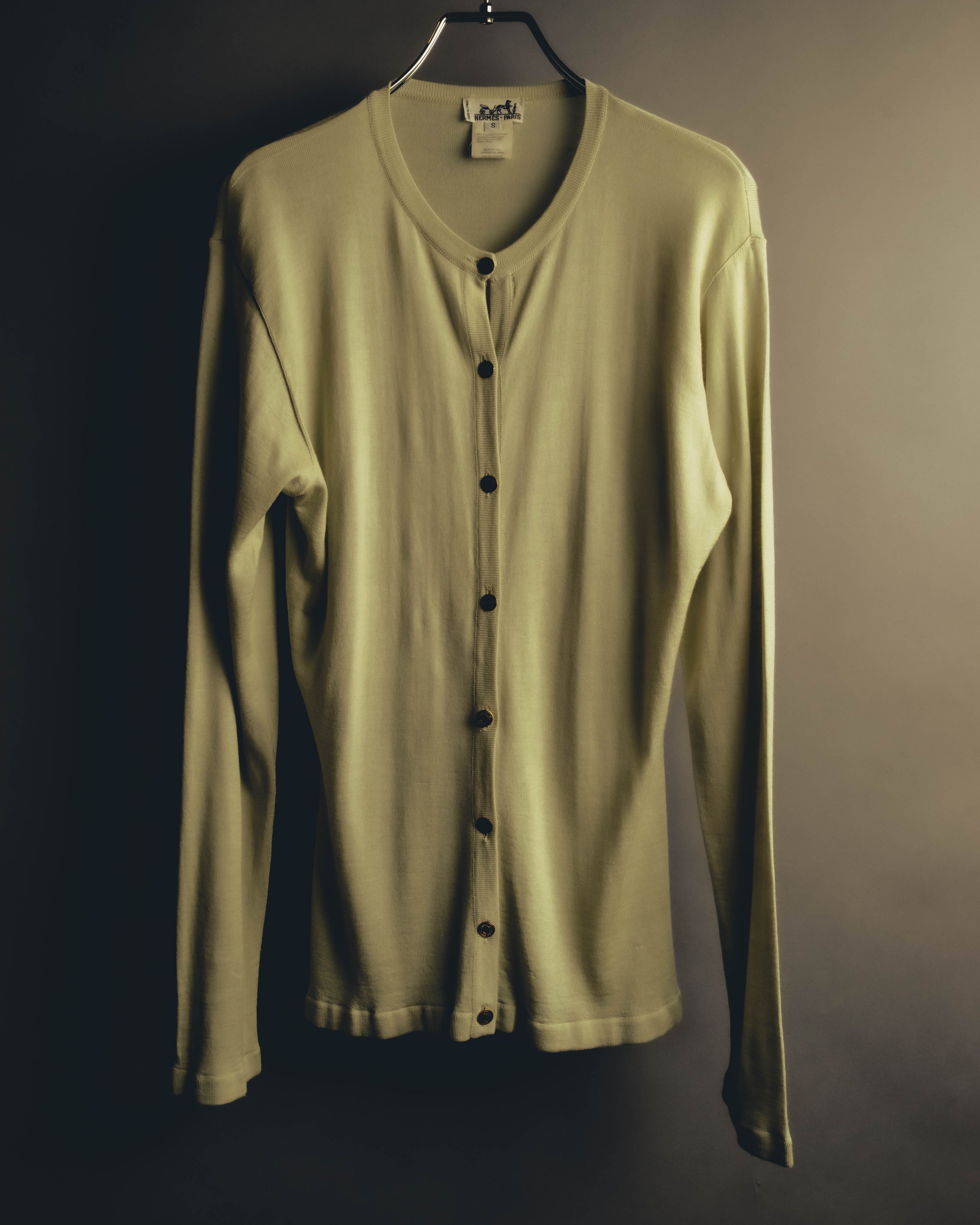"Hermès" 90's-00's Cashmere silk knit cardigan
