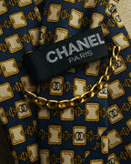 “CHANEL” 90’s-00’s Chain motif silk tie