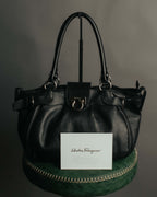 “Salvatore Ferragamo” 2000’s Gancini leather shoulder bag