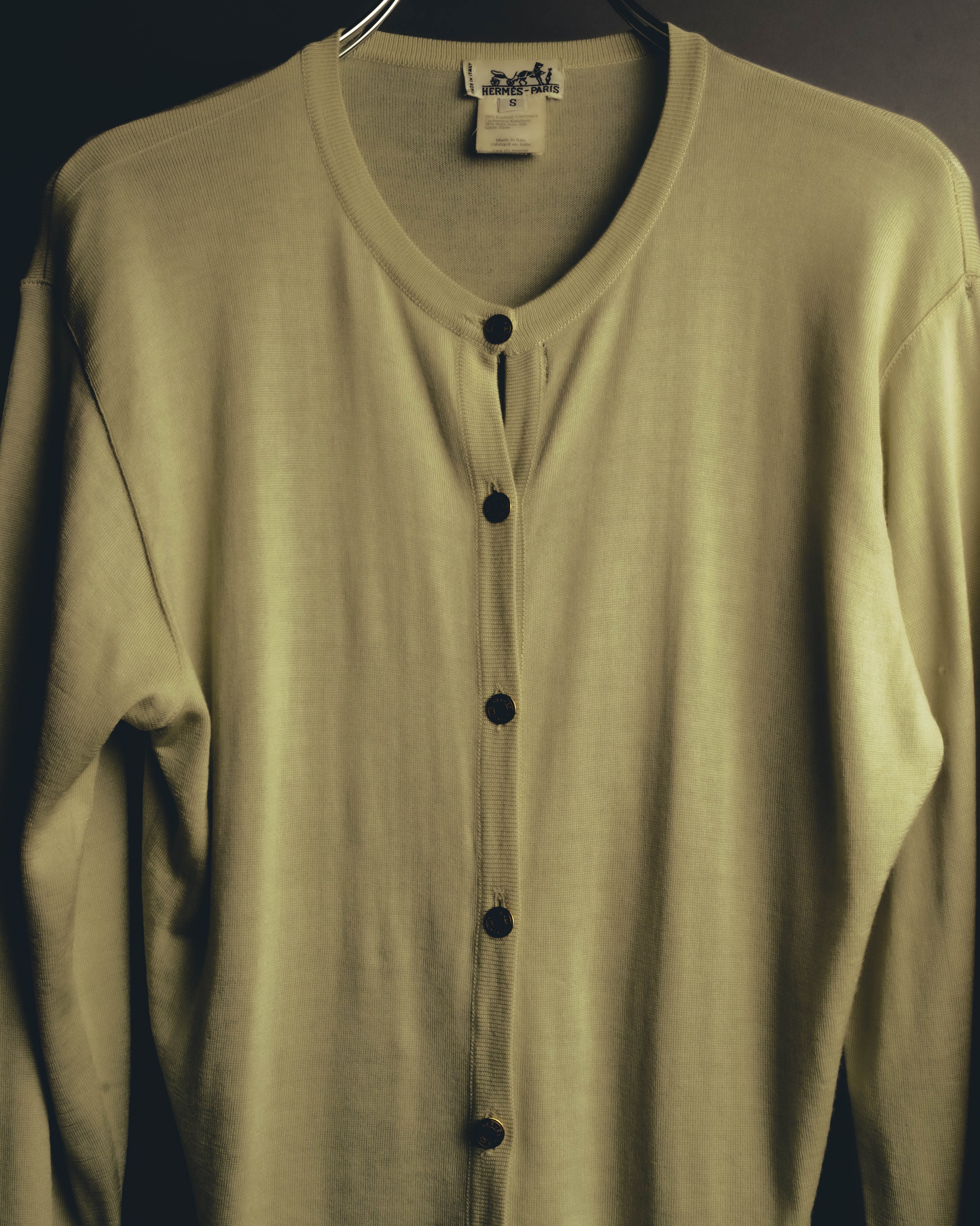 "Hermès" 90's-00's Cashmere silk knit cardigan
