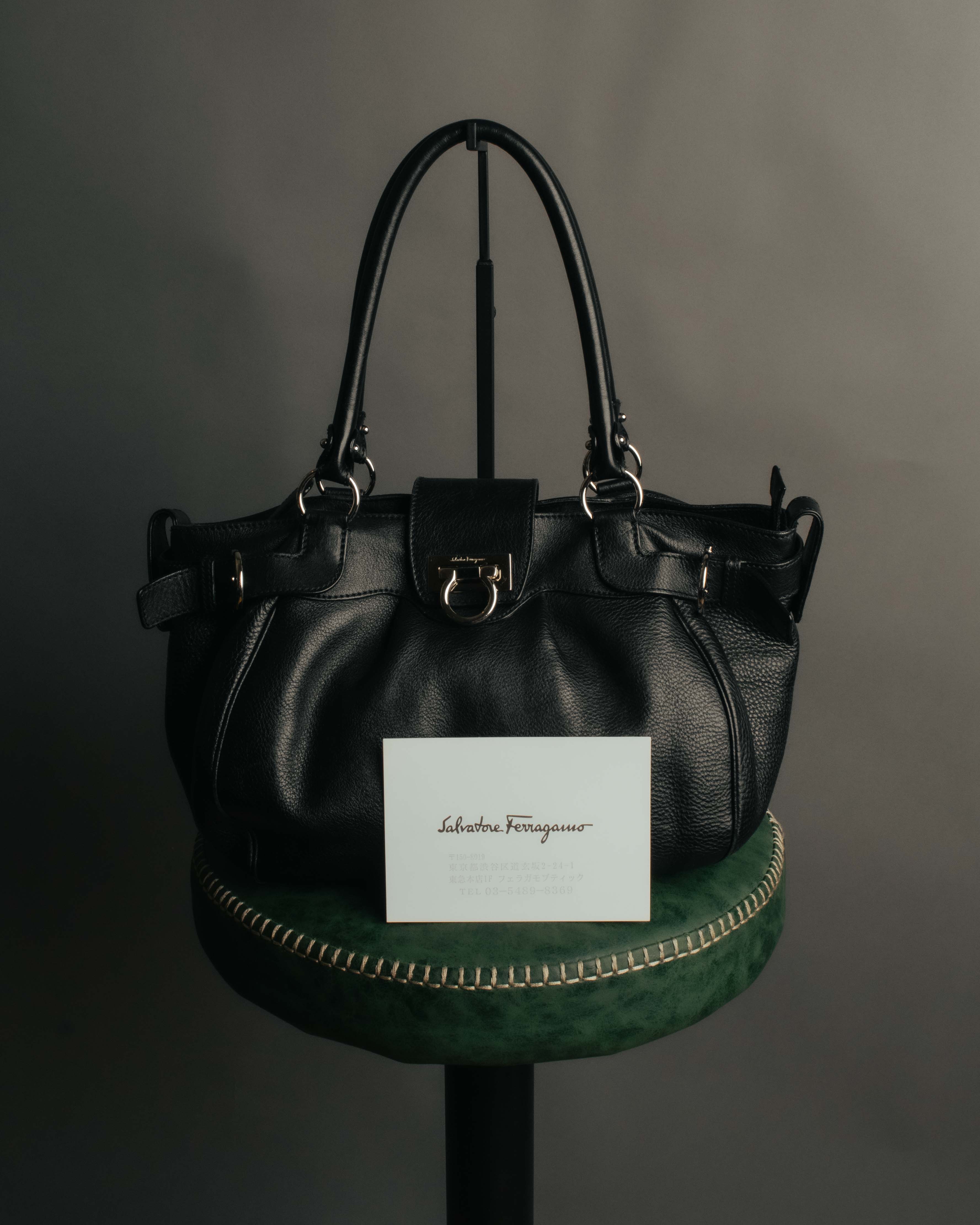“Salvatore Ferragamo” 2000’s Gancini leather shoulder bag