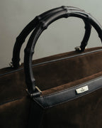 "GUCCI" 90's-00's Suede bamboo handle boston bag
