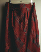 "Aquascutum" 10's Burgundy wool silk plaid skirt