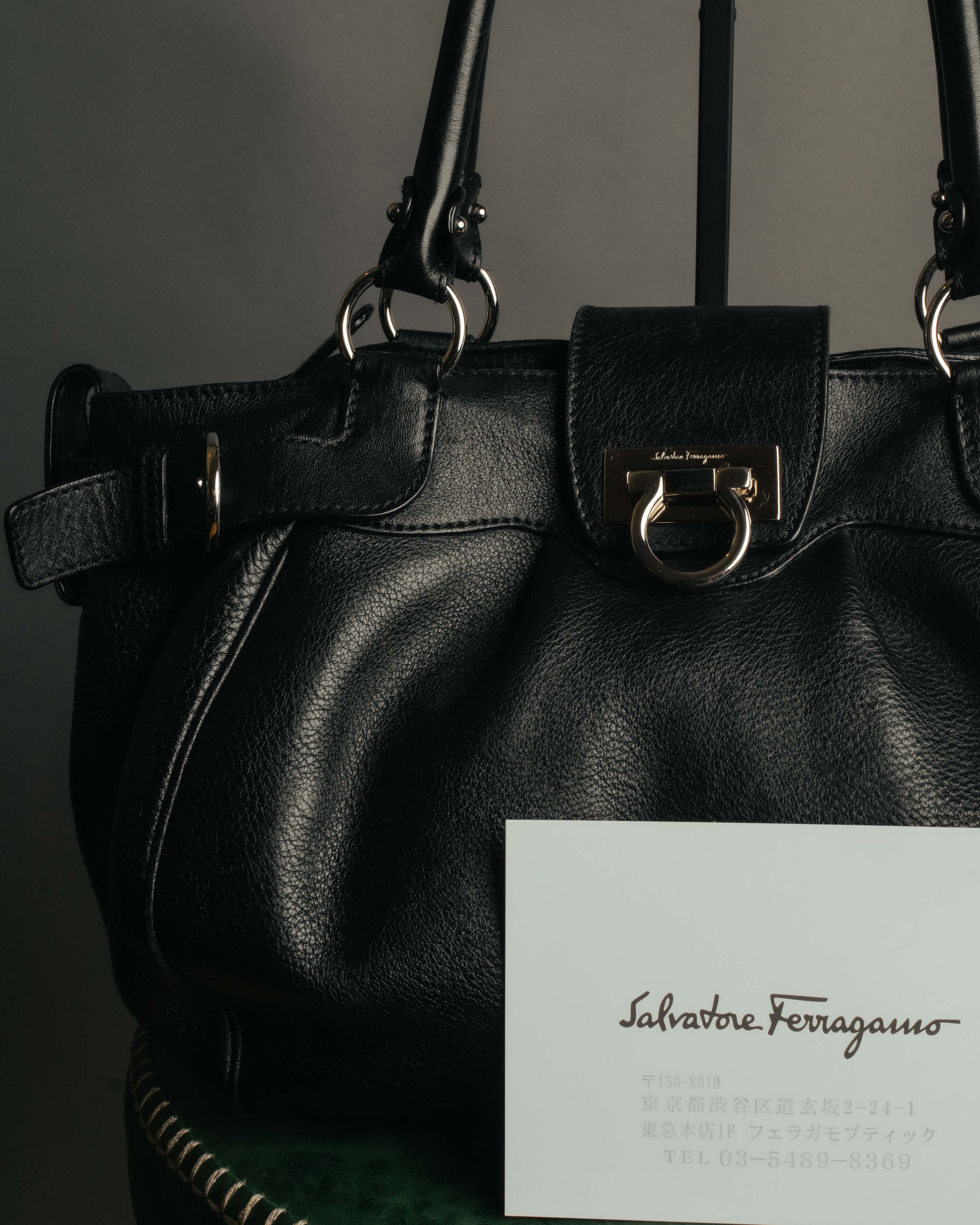 “Salvatore Ferragamo” 2000’s Gancini leather shoulder bag