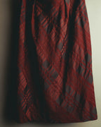 "Aquascutum" 10's Burgundy wool silk plaid skirt