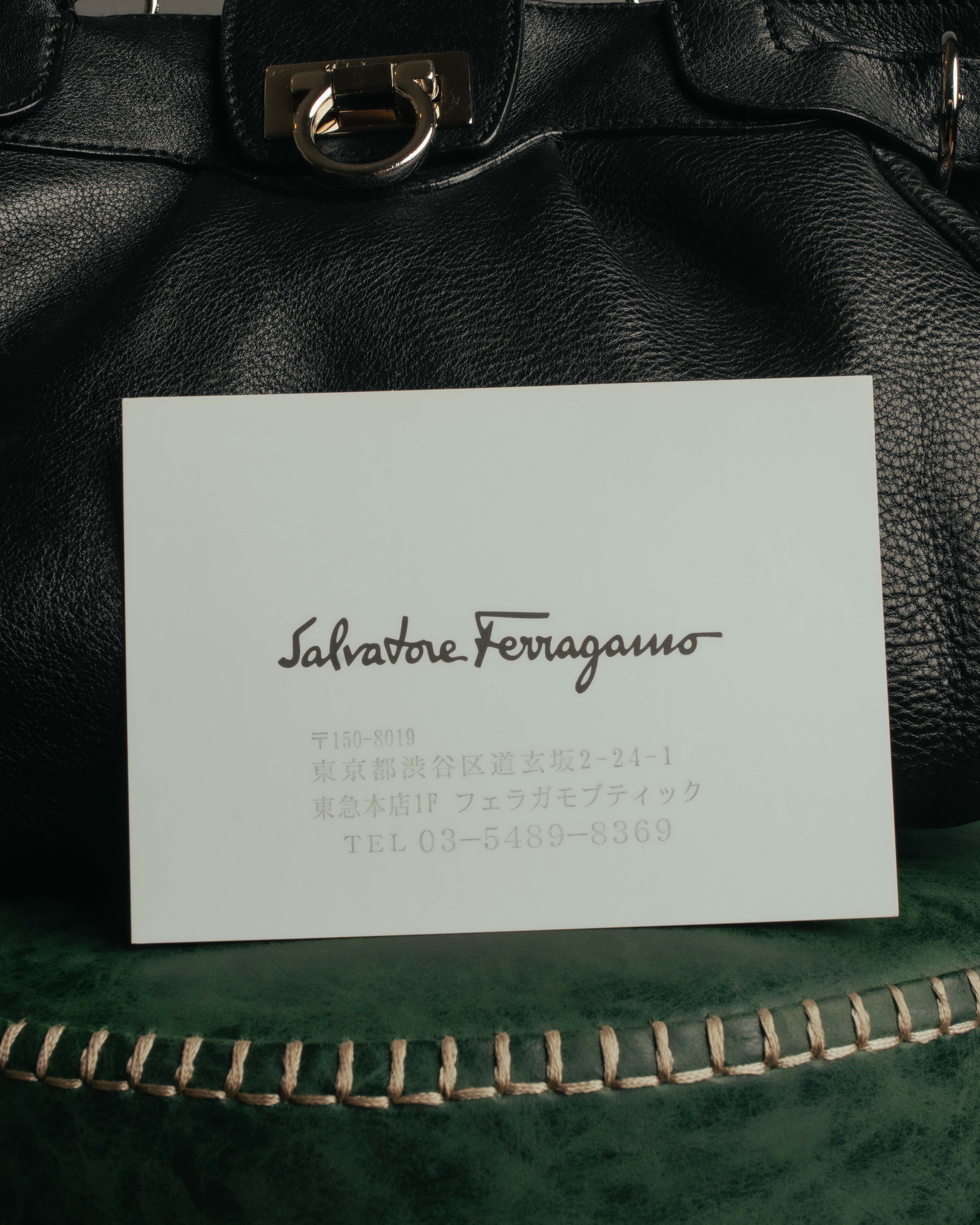 “Salvatore Ferragamo” 2000’s Gancini leather shoulder bag