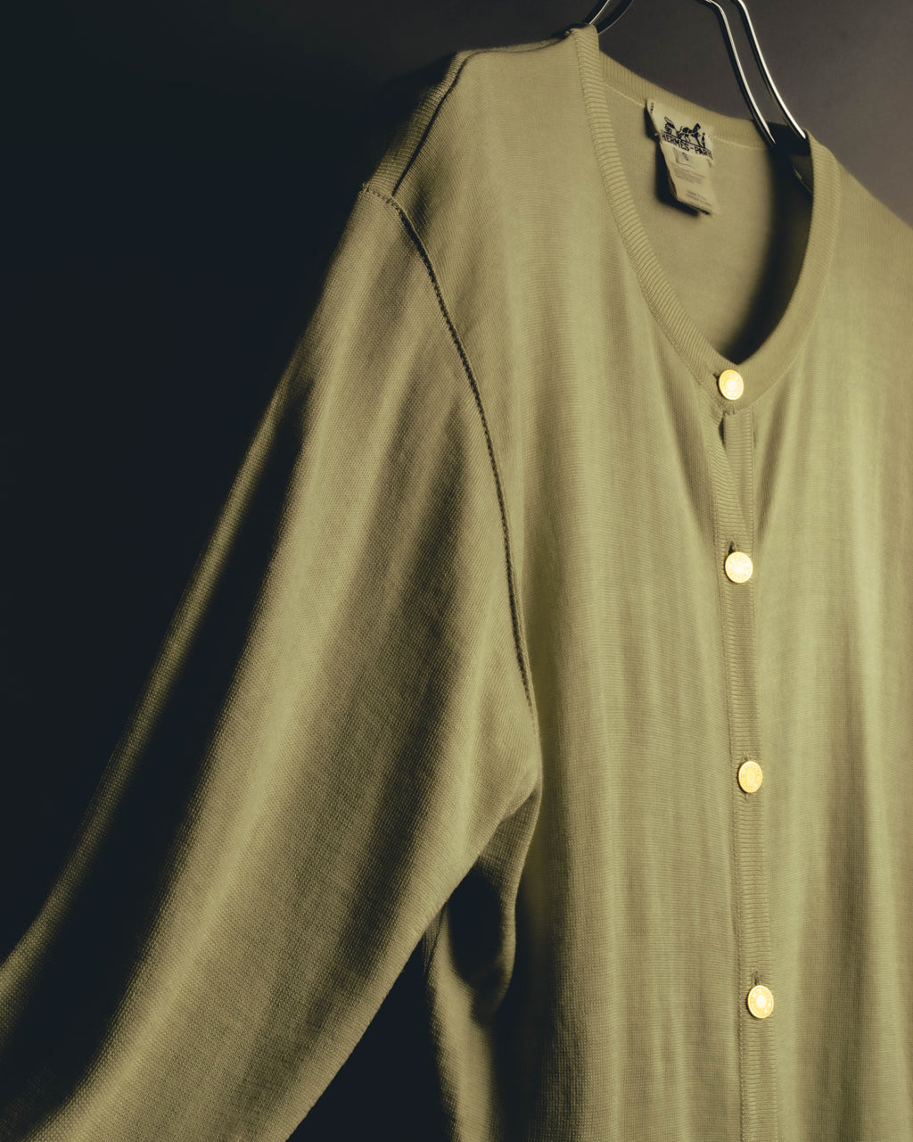 "Hermès" 90's-00's Cashmere silk knit cardigan