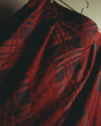 "Aquascutum" 10's Burgundy wool silk plaid skirt
