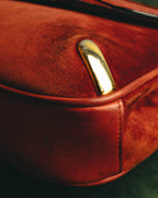 "GUCCI" 60's-70's Classic red suede leather shoulder bag