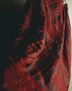"Aquascutum" 10's Burgundy wool silk plaid skirt