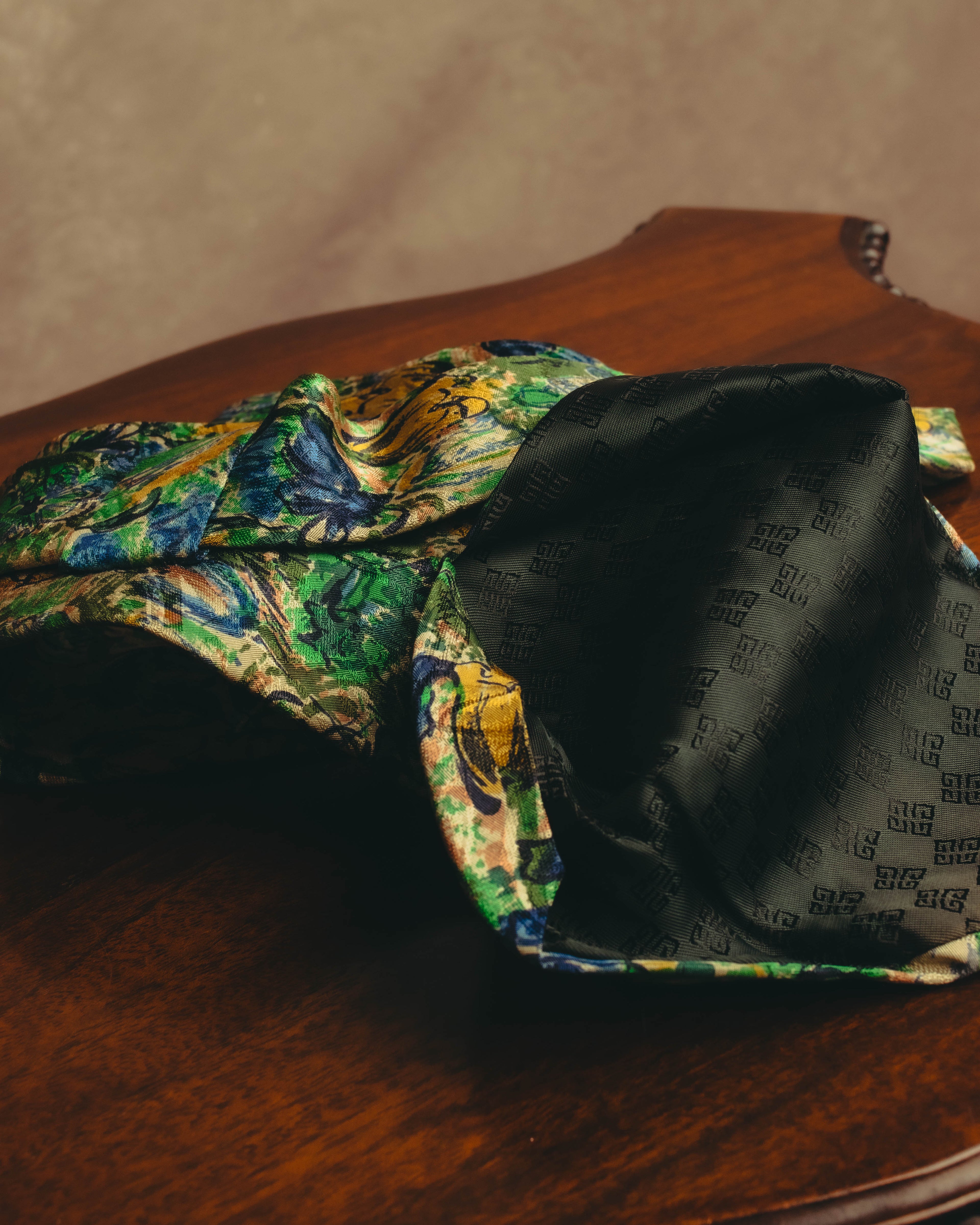 "GIVENCHY" 80's-90's Floral silk jacquard necktie