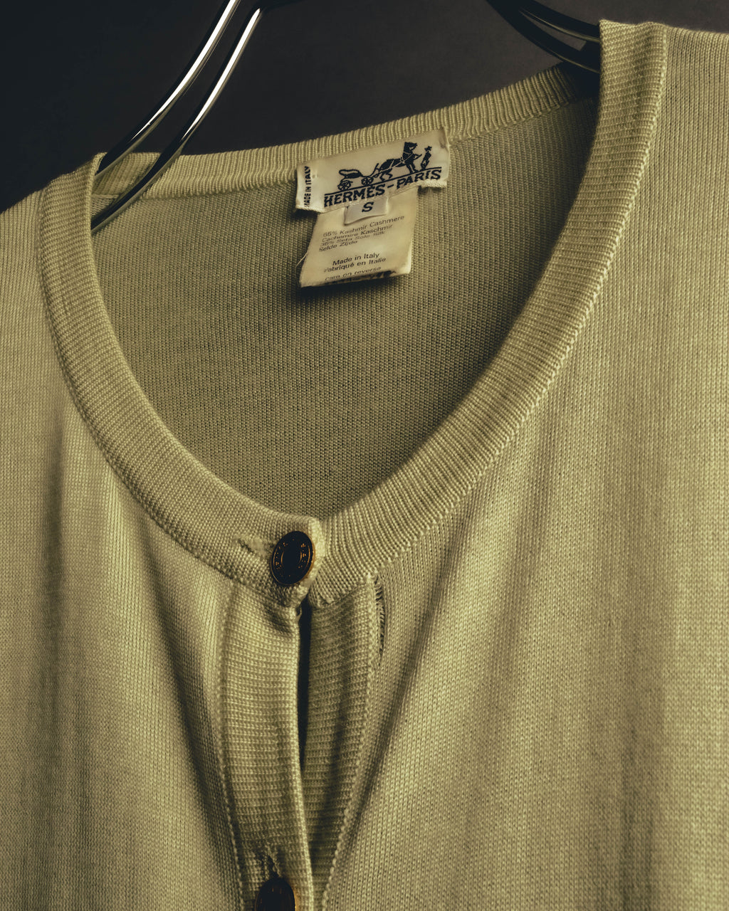"Hermès" 90's-00's Cashmere silk knit cardigan
