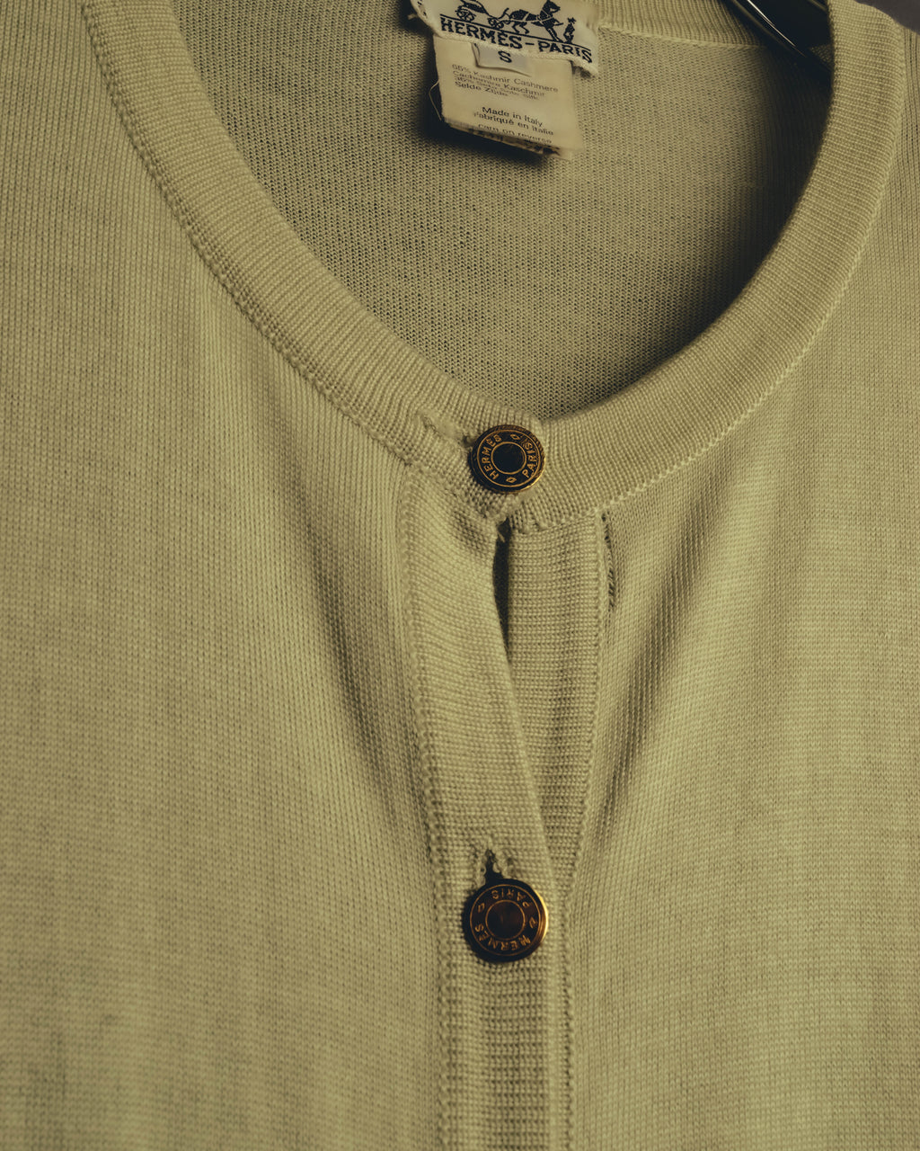 "Hermès" 90's-00's Cashmere silk knit cardigan