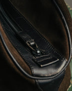 "GUCCI" 90's-00's Suede bamboo handle boston bag
