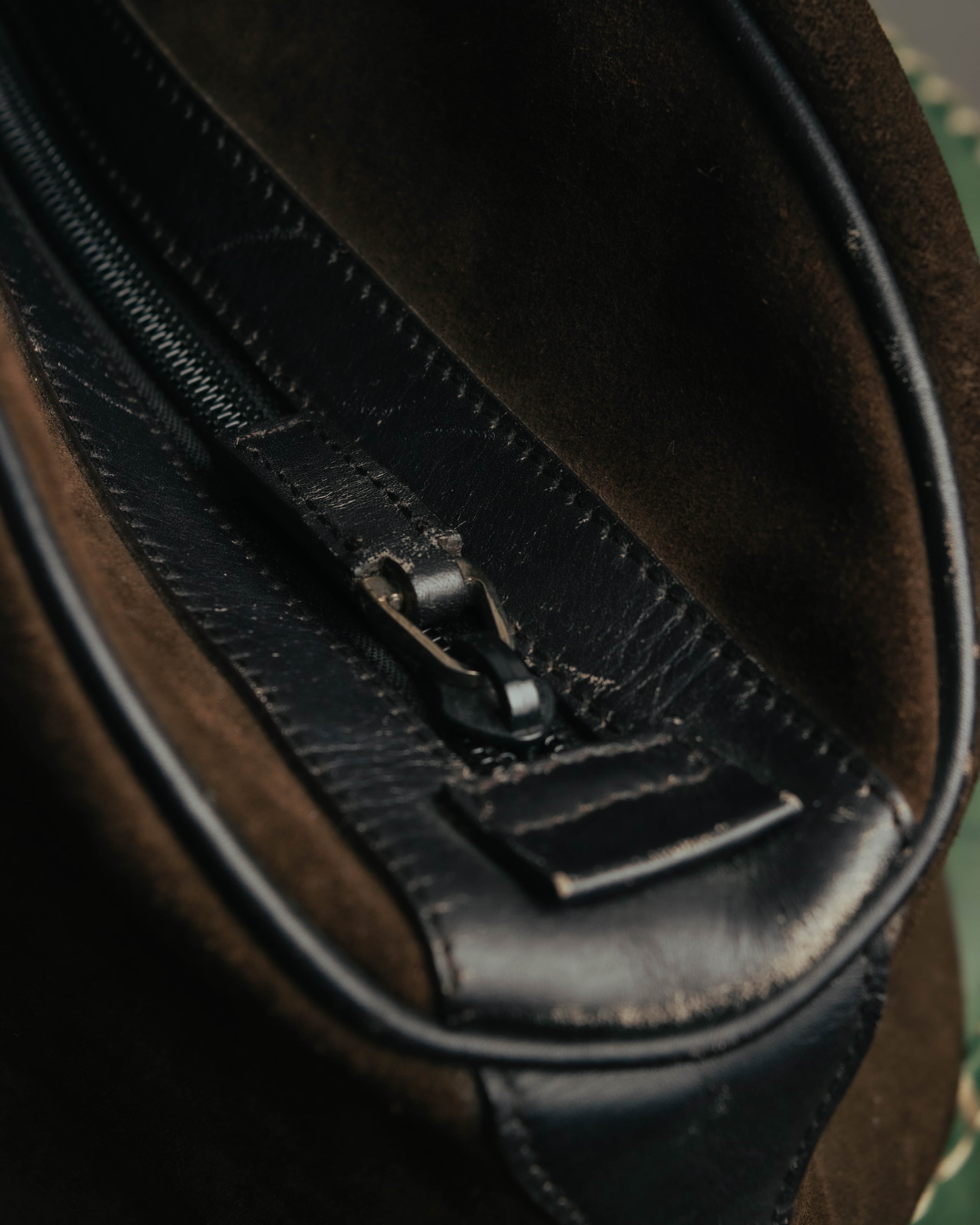 "GUCCI" 90's-00's Suede bamboo handle boston bag