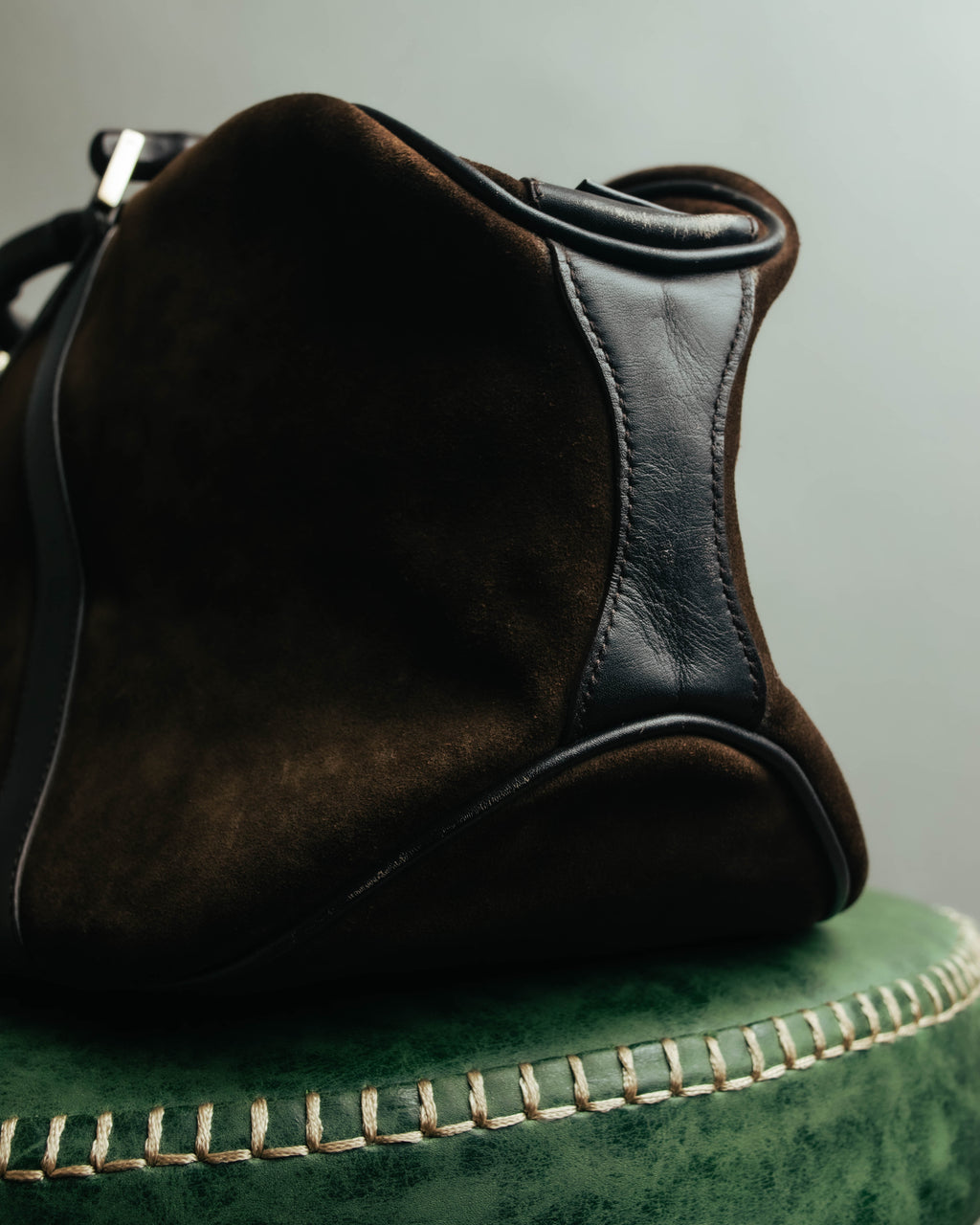 "GUCCI" 90's-00's Suede bamboo handle boston bag