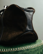 "GUCCI" 90's-00's Suede bamboo handle boston bag