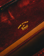 "GUCCI" 60's-70's Classic red suede leather shoulder bag