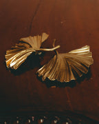 –SPECIAL– "SAINT LAURENT" 20's Sculptural triple palm leaf clip-on earrings
