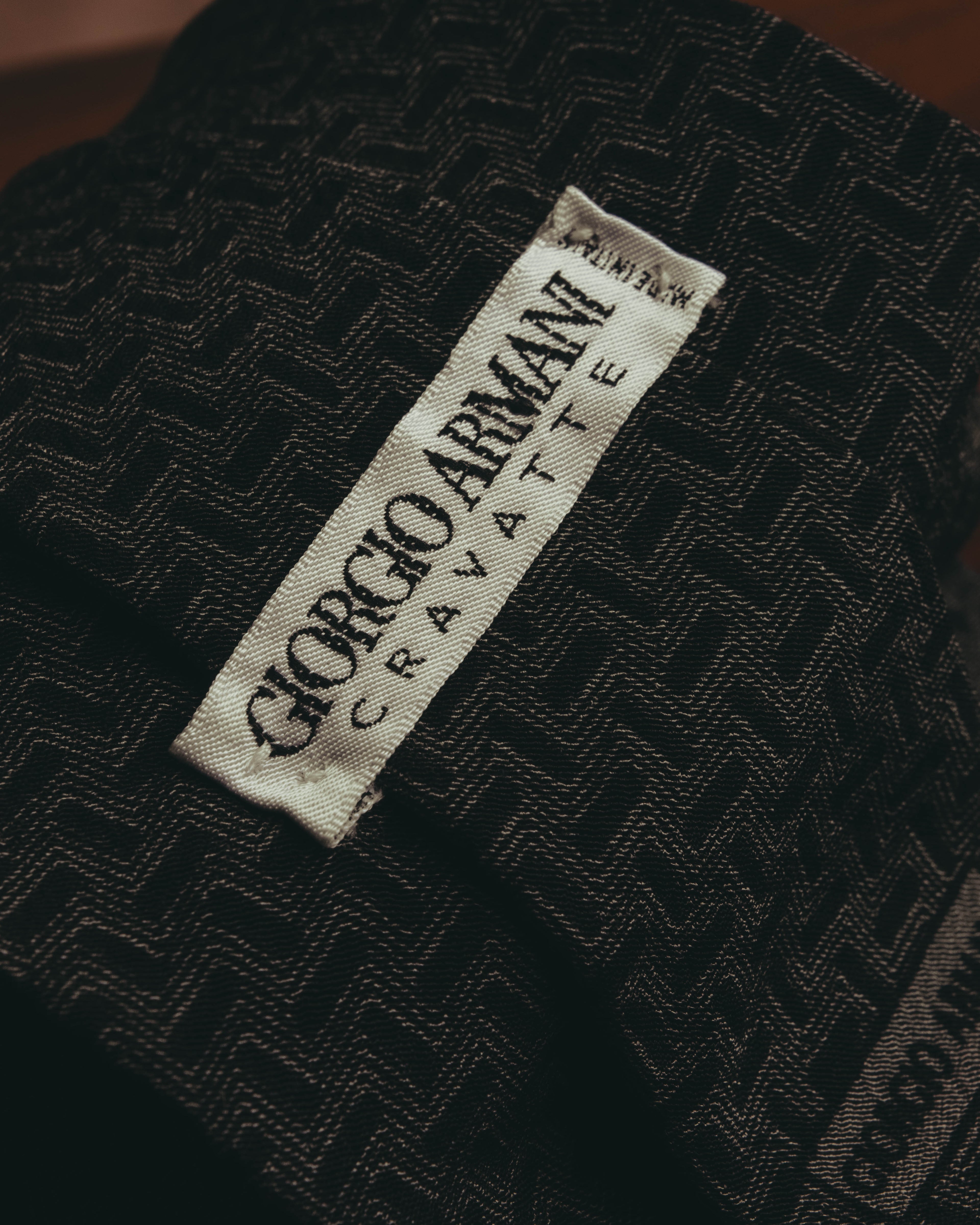 "GIORGIO ARMANI" 90's-00's Geometric jacquard silk necktie