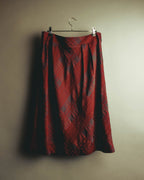 "Aquascutum" 10's Burgundy wool silk plaid skirt