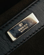 "GUCCI" 90's-00's Suede bamboo handle boston bag
