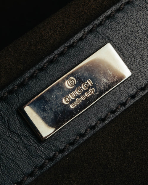"GUCCI" 90's-00's Suede bamboo handle boston bag