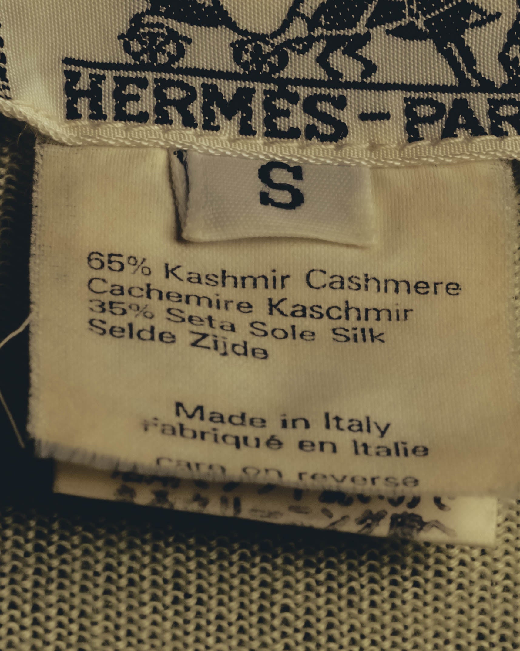 "Hermès" 90's-00's Cashmere silk knit cardigan