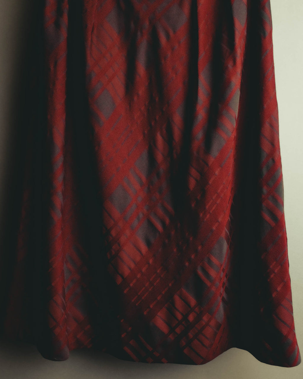 "Aquascutum" 10's Burgundy wool silk plaid skirt