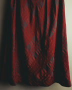 "Aquascutum" 10's Burgundy wool silk plaid skirt