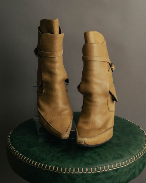 "Bottega Veneta" 00's Strappy pointed leather ankle boots