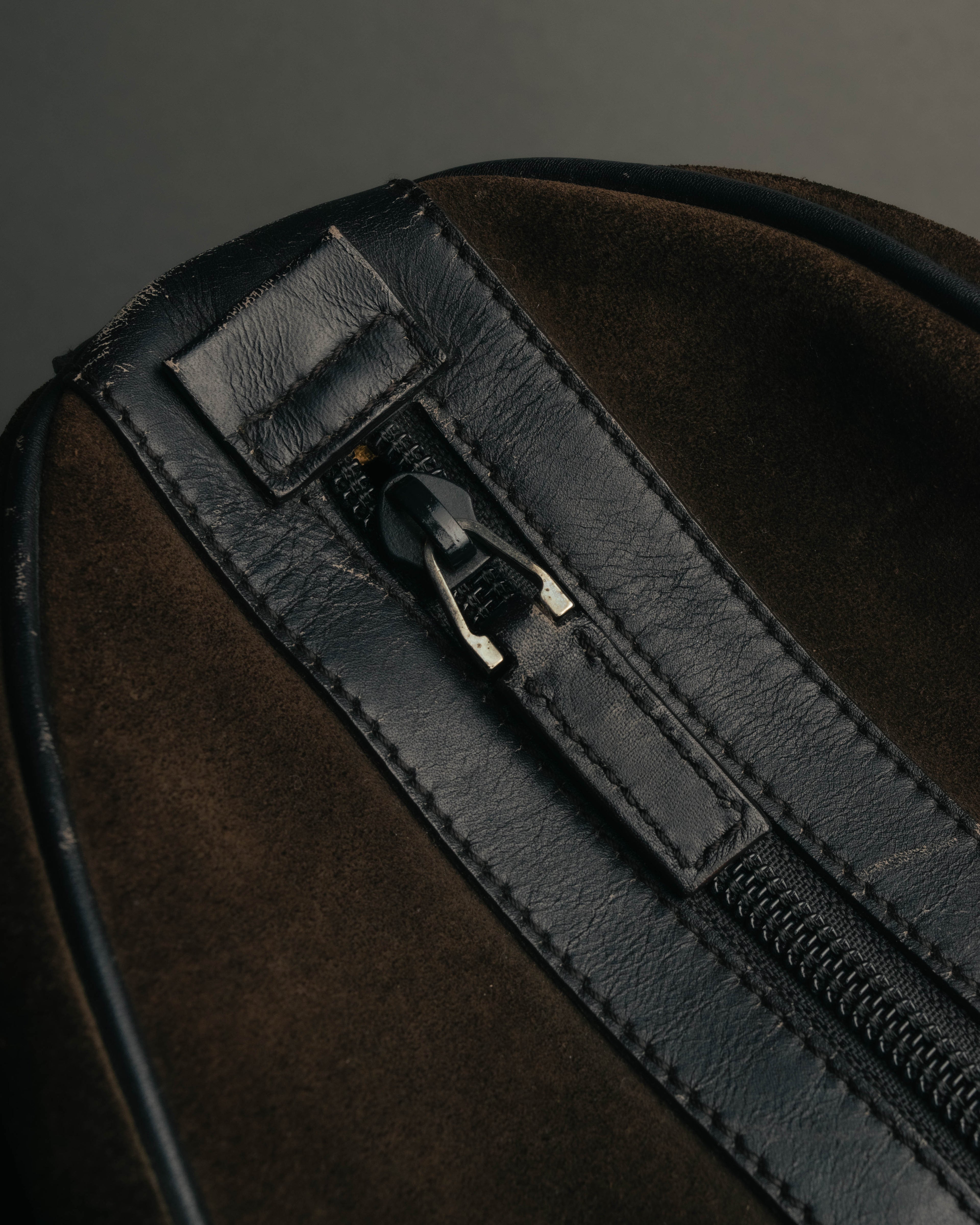 "GUCCI" 90's-00's Suede bamboo handle boston bag