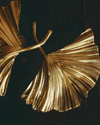 –SPECIAL– "SAINT LAURENT" 20's Sculptural triple palm leaf clip-on earrings