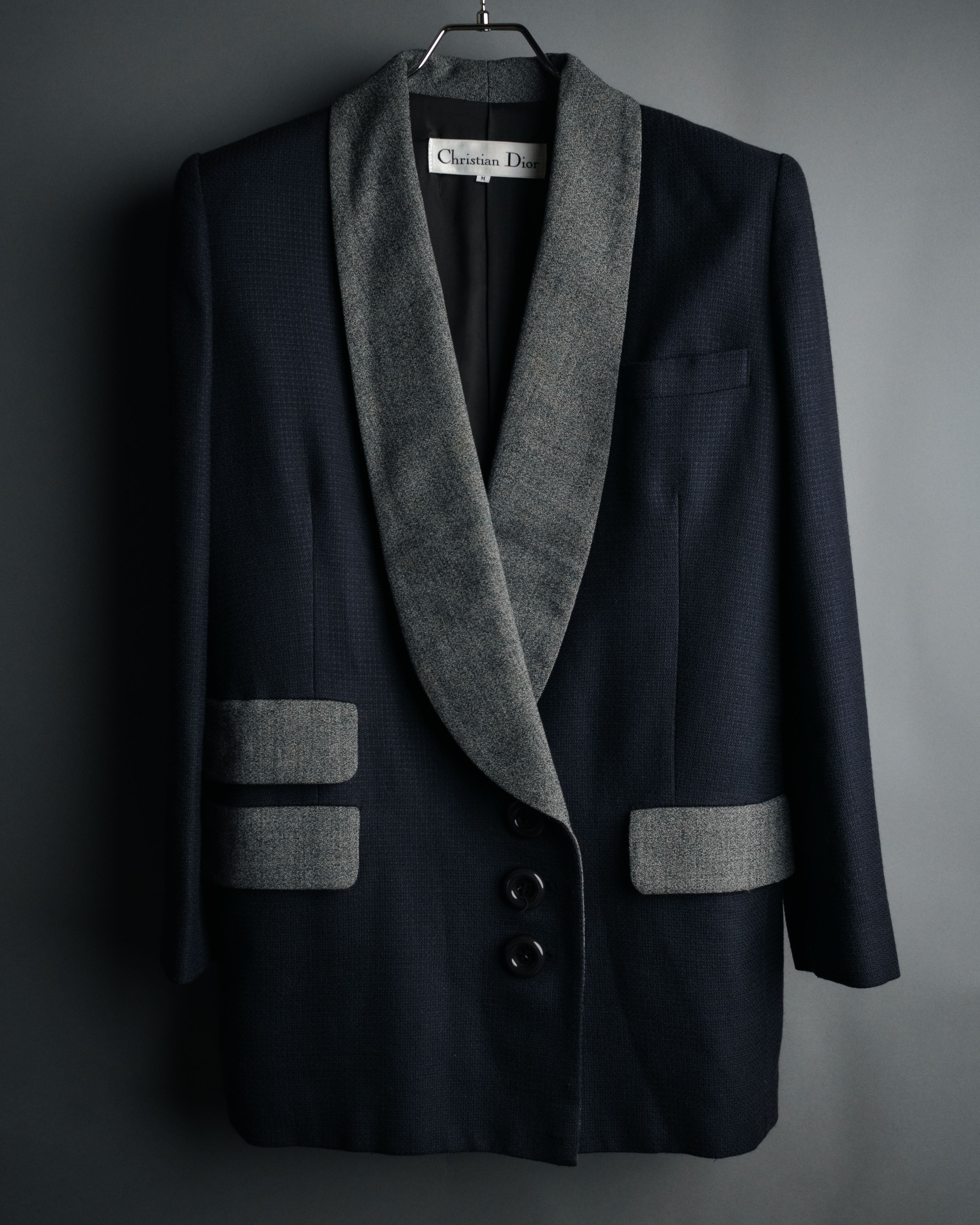 “Christian Dior” 90’s-00’s Contrast shawl collar jacket