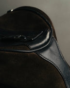 "GUCCI" 90's-00's Suede bamboo handle boston bag