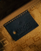 "GUCCI" 90's-00's Suede bamboo handle boston bag