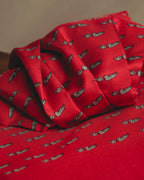 "Hermès" 80's-90's Patterned silk scarf tie