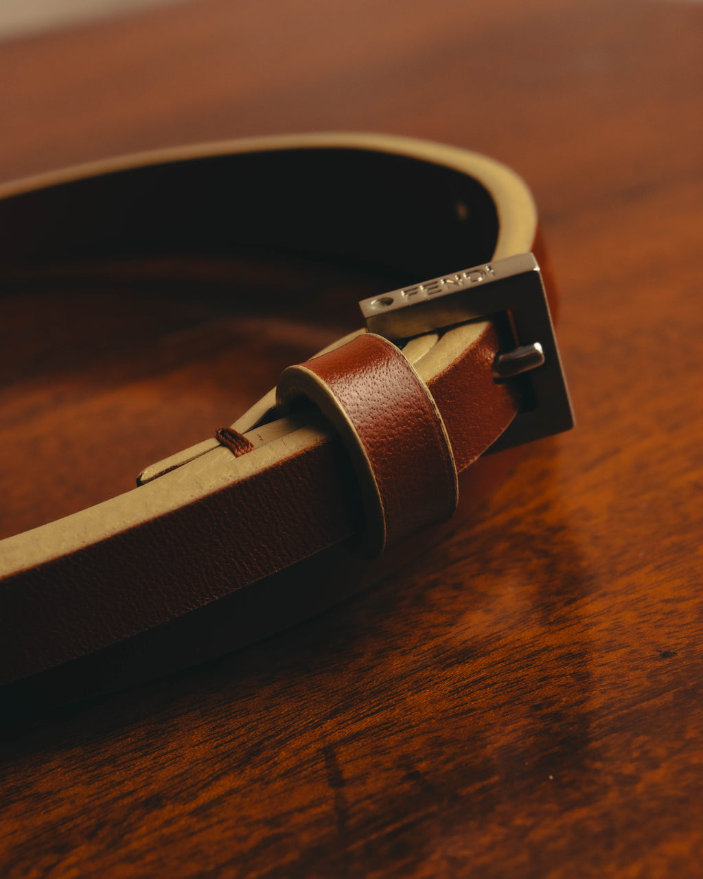 "FENDI" Classic brown leather belt